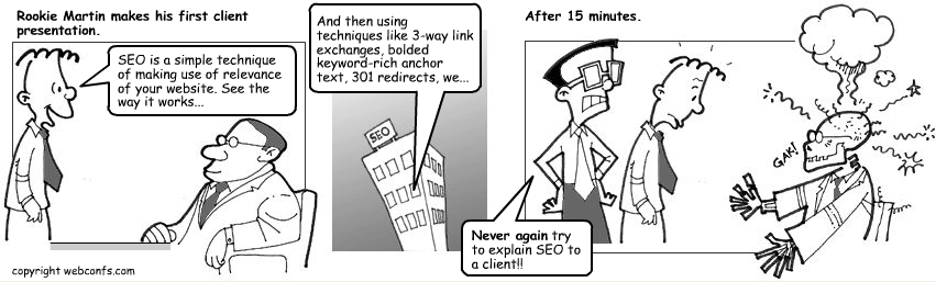 Explaining SEO - Source: webconfs.com | Check it out for more SEO-related comics