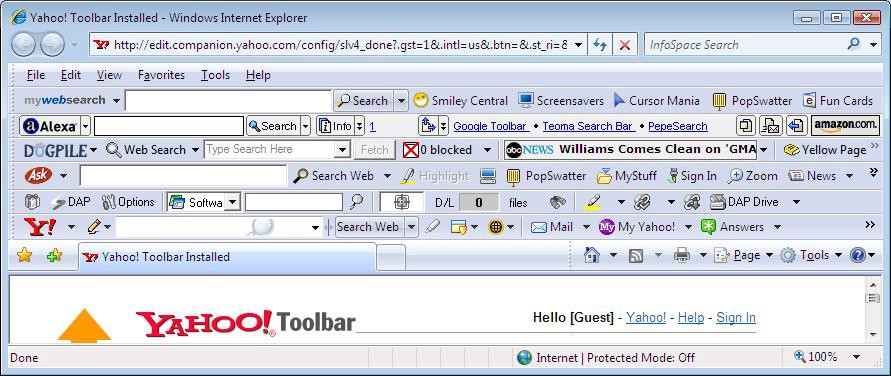 A glimpse in toolbars’ hell