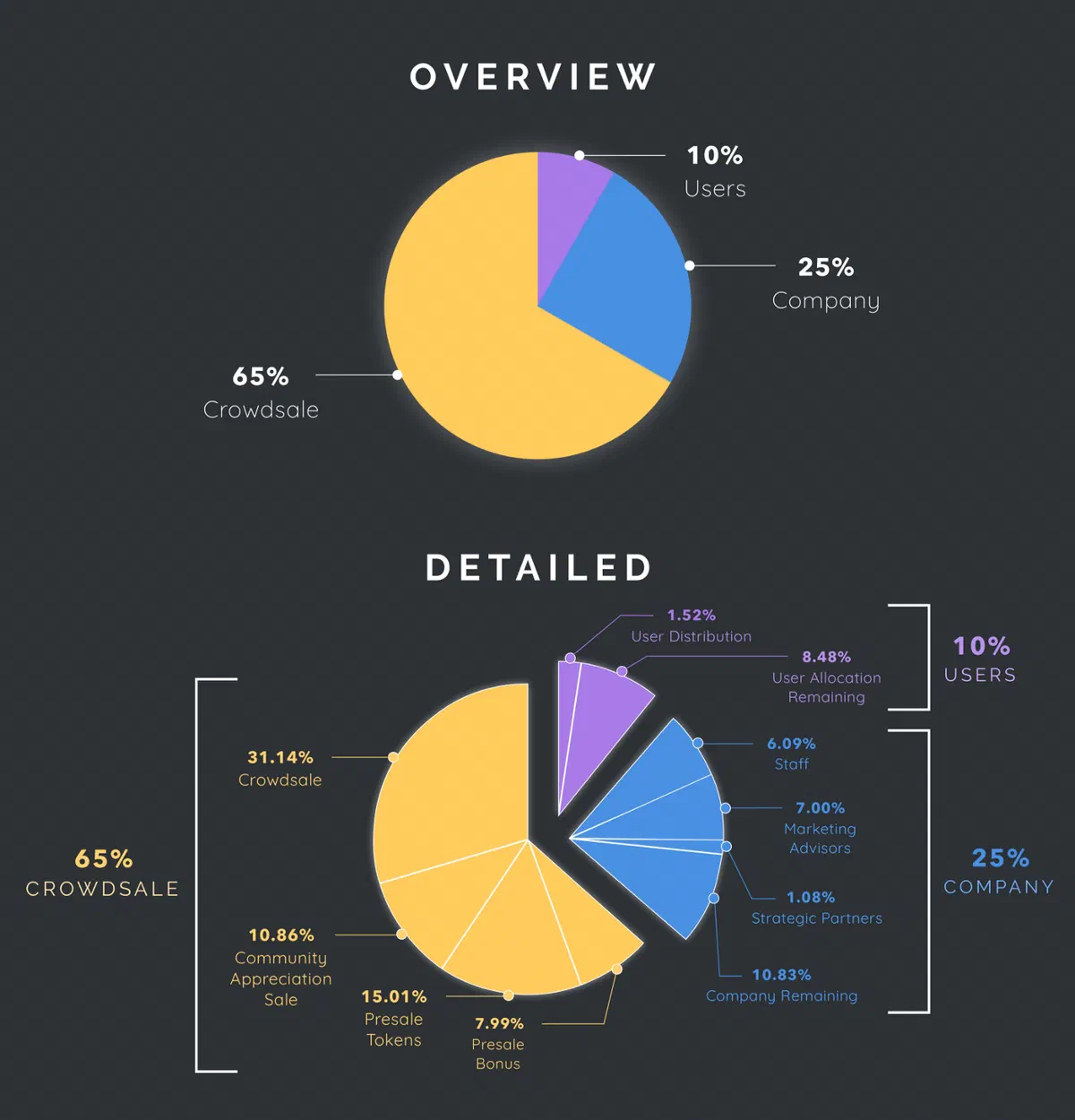 La distribution des tokens chez Storm (source)